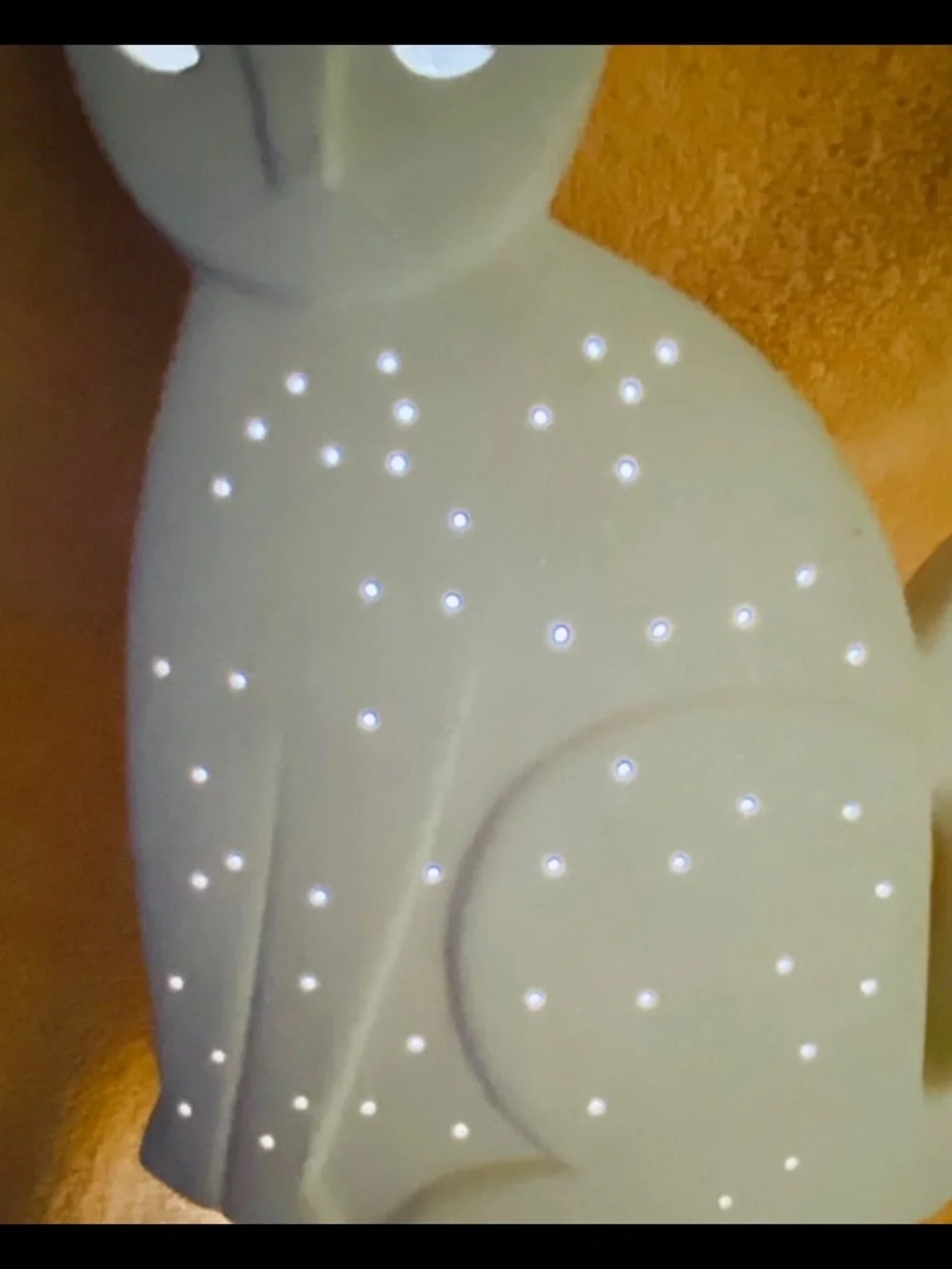 Starry Nights White Ceramic White Cat Lamp Peter Shoebridge RARE HTF OOAK